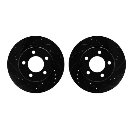 DYNAMIC FRICTION CO Rotors-Drilled and Slotted-Black, Zinc Plated black, Zinc Coated, 8002-54171 8002-54171